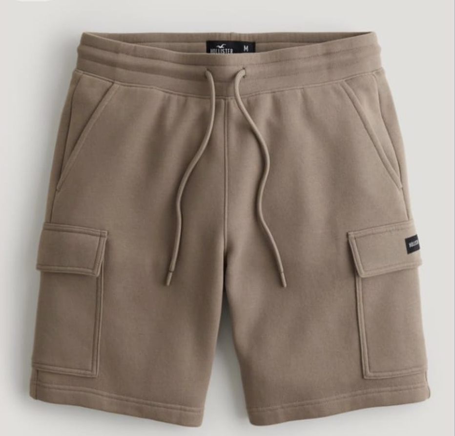 Taupe Fleece Cargo Shorts